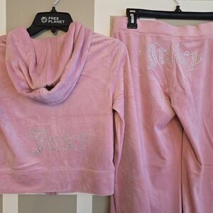 Juicy Couture Rose Pink Velour Tracksuit (M)